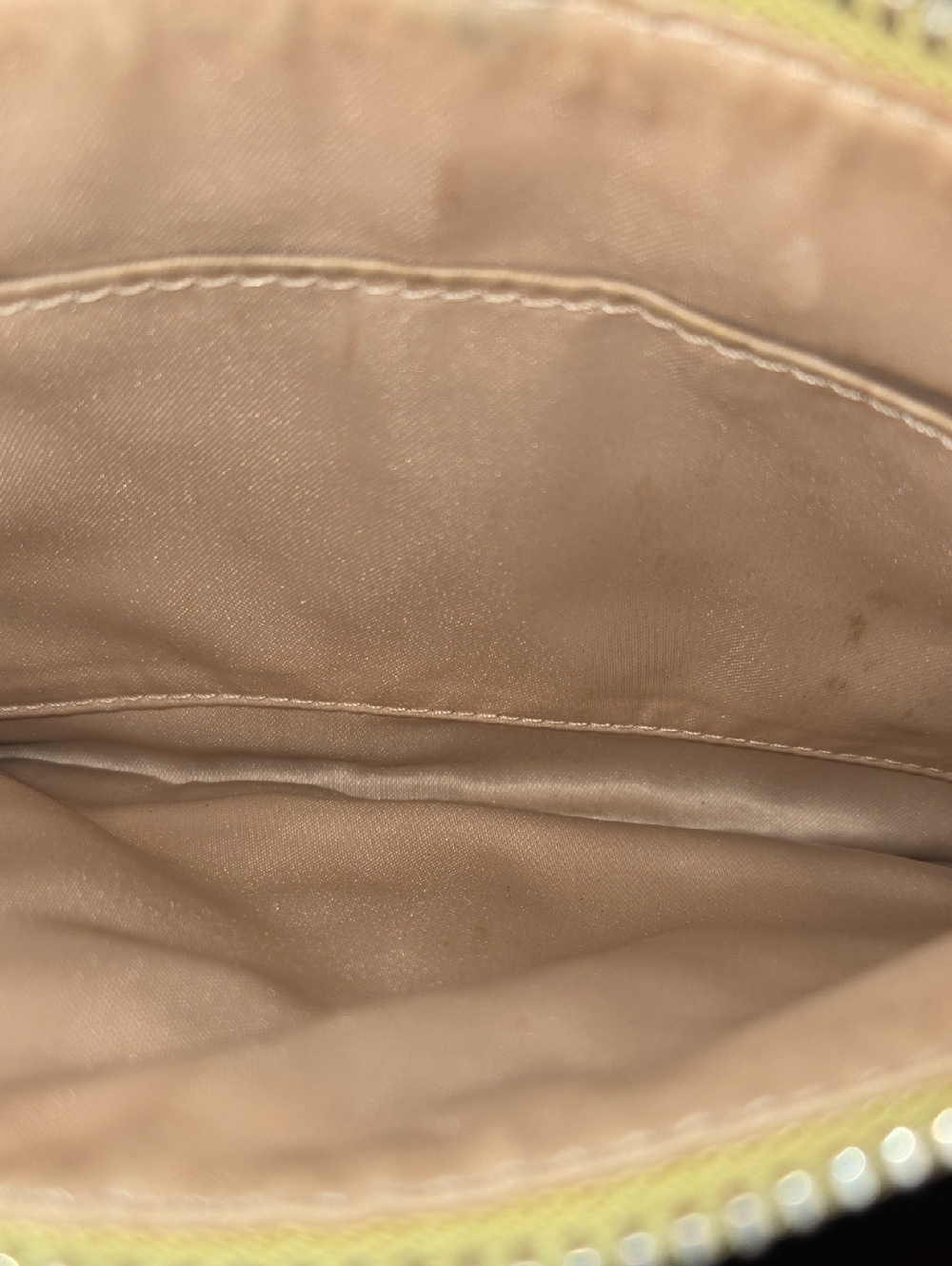 COACH Two-Tone Leather Wristlet- Blue, Green and Tan - Picture 4 of 11